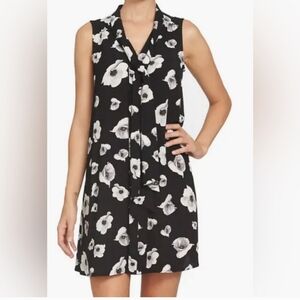 NWT CeCe Sleeveless Rich Black Poppy Field Floral Dress ~6